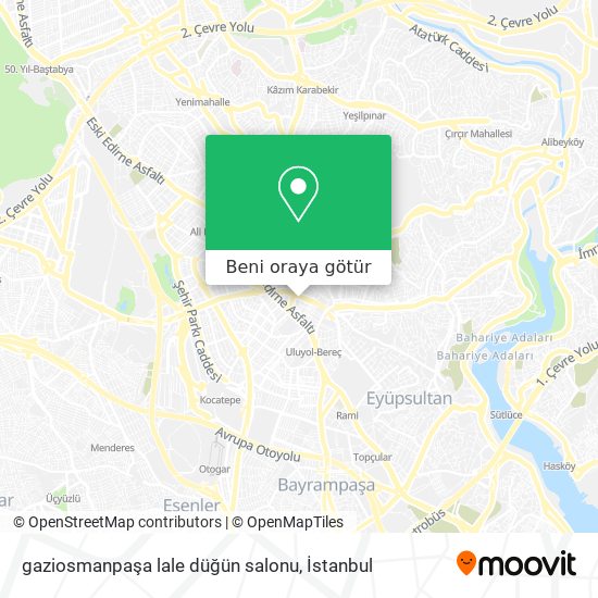 gaziosmanpaşa lale düğün salonu harita
