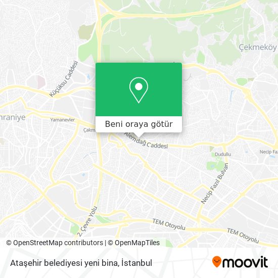 Ataşehir belediyesi yeni bina harita