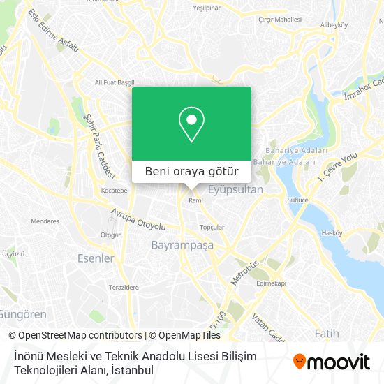 İnönü Mesleki ve Teknik Anadolu Lisesi Bilişim Teknolojileri Alanı harita