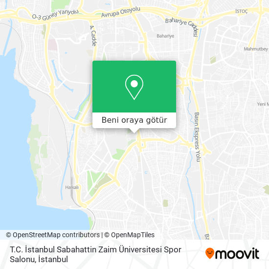 T.C. İstanbul Sabahattin Zaim Üniversitesi Spor Salonu harita