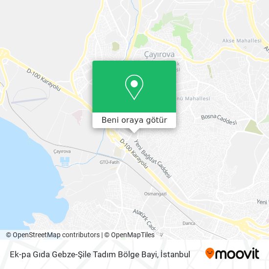 Ek-pa Gıda Gebze-Şile Tadım Bölge Bayi harita