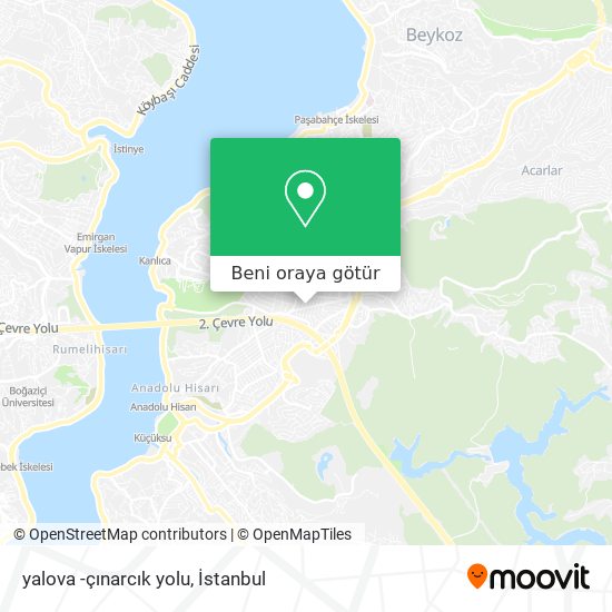 yalova -çınarcık yolu harita