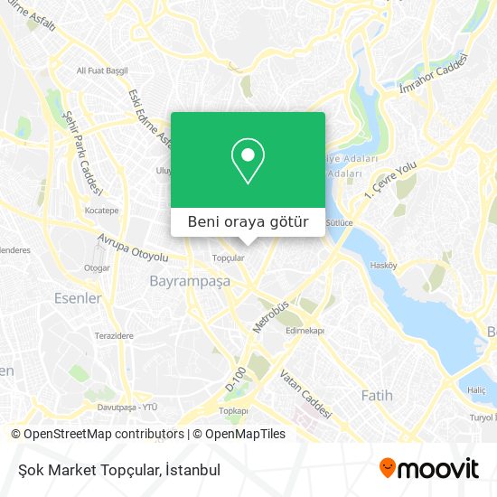 Şok Market Topçular harita