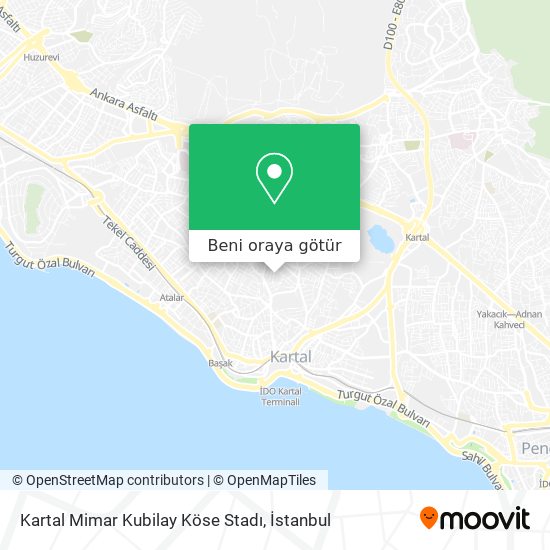 Kartal Mimar Kubilay Köse Stadı harita