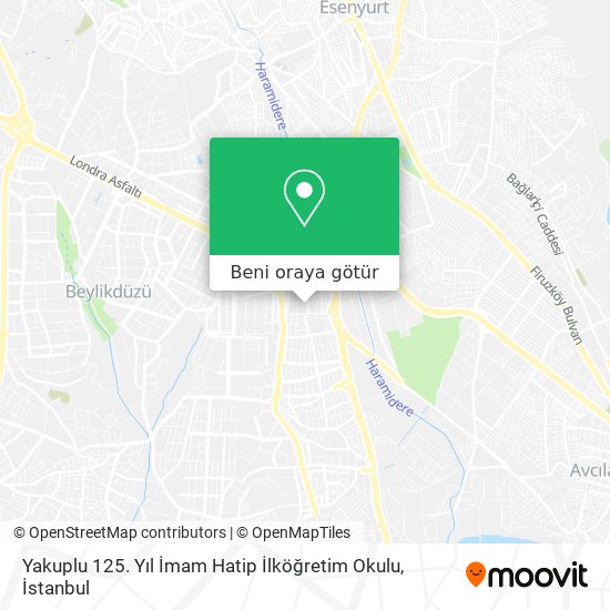 Yakuplu 125.  Yıl  İmam Hatip  İlköğretim Okulu harita