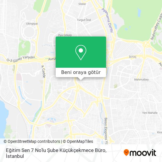 Eğitim Sen 7 No'lu Şube Küçükçekmece Büro harita