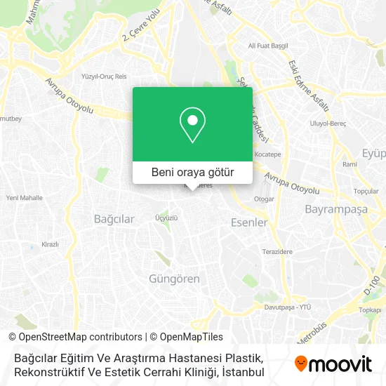 Bağcılar Eğitim Ve Araştırma Hastanesi Plastik, Rekonstrüktif Ve Estetik Cerrahi Kliniği harita