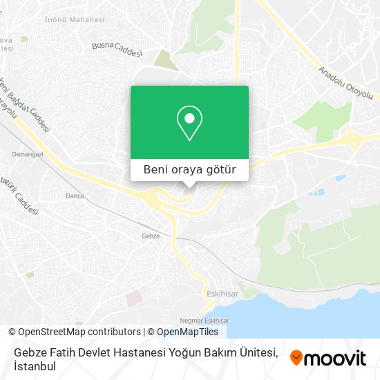 Gebze Fatih Devlet Hastanesi Yoğun Bakım Ünitesi harita