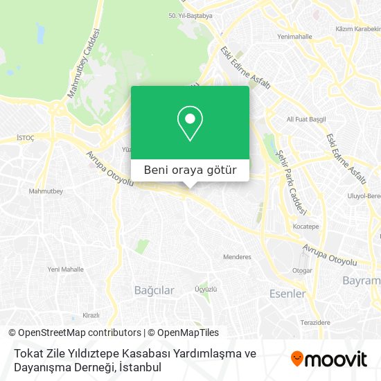 Tokat Zile Yıldıztepe Kasabası Yardımlaşma ve Dayanışma Derneği harita