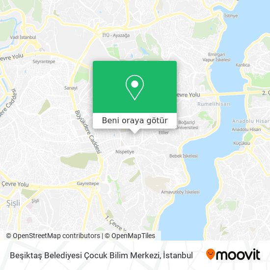 Beşiktaş Belediyesi Çocuk Bilim Merkezi harita