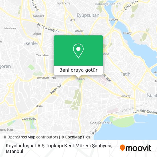 Kayalar İnşaat A.Ş Topkapı Kent Müzesi Şantiyesi harita