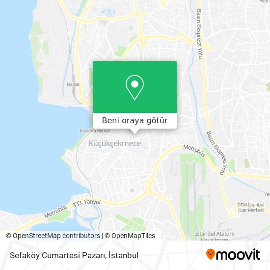 Sefaköy Cumartesi Pazarı harita