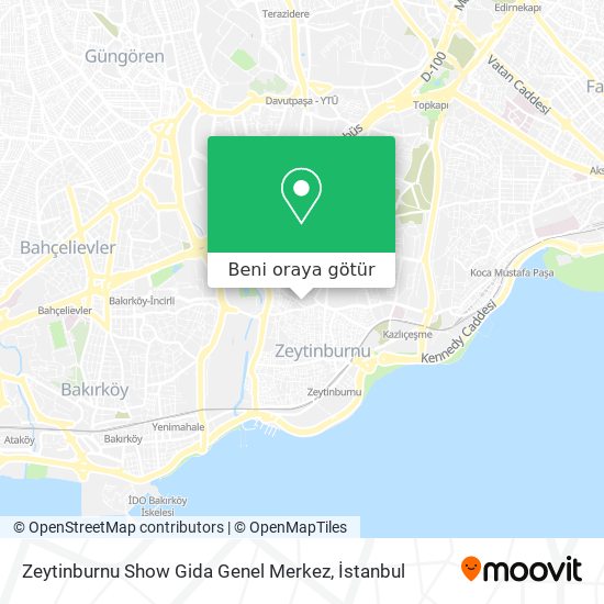 Zeytinburnu Show Gida Genel Merkez harita