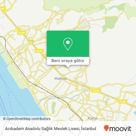 Acıbadem Anadolu Sağlık Meslek Lisesi harita