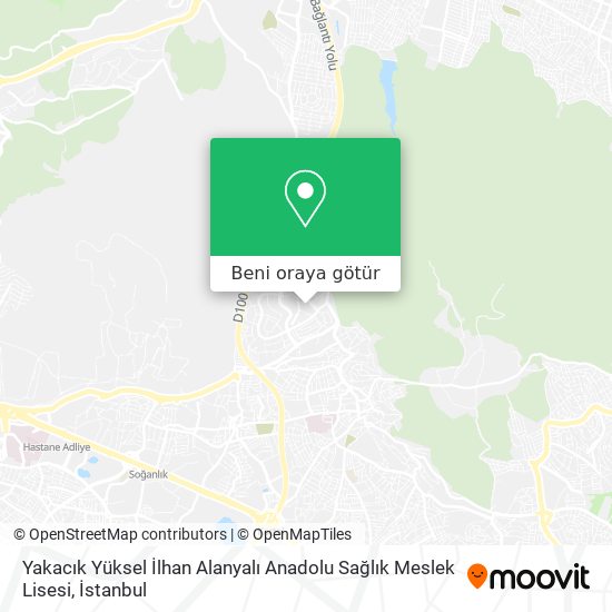 Yakacık Yüksel İlhan Alanyalı Anadolu Sağlık Meslek Lisesi harita