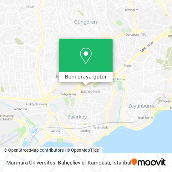 Marmara Üniversitesi Bahçelievler Kampüsü harita