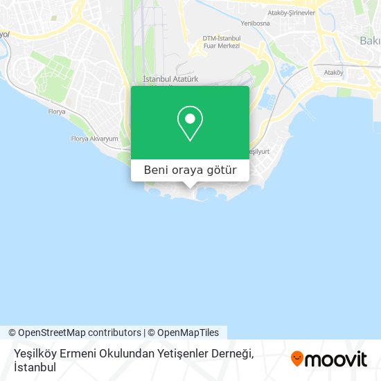 Yeşilköy Ermeni Okulundan Yetişenler Derneği harita