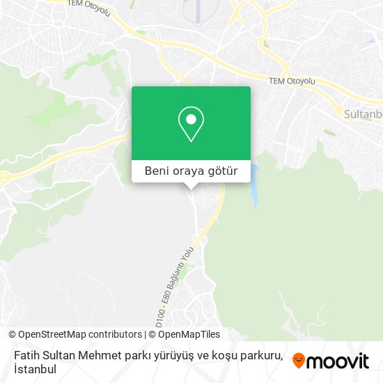 Fatih Sultan Mehmet parkı yürüyüş ve koşu parkuru harita
