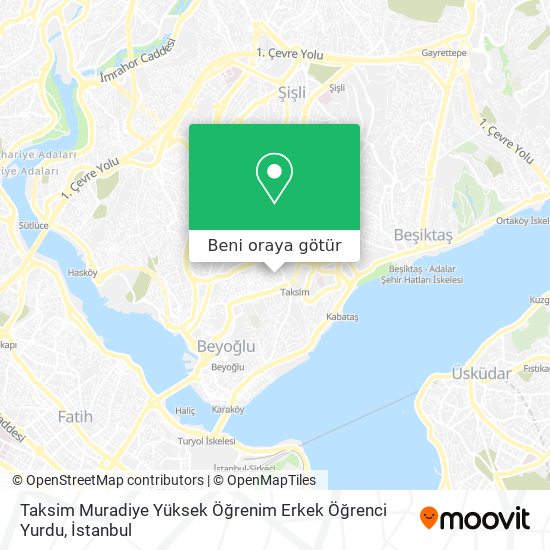 Taksim Muradiye Yüksek Öğrenim Erkek Öğrenci Yurdu harita