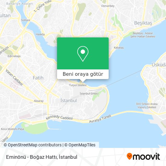 Eminönü - Boğaz Hattı harita