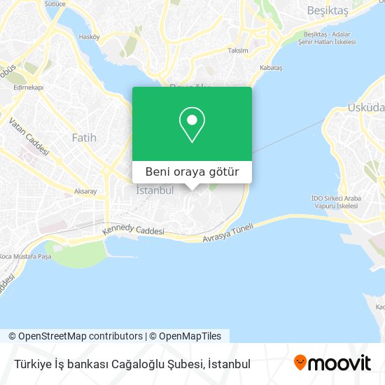 Türkiye İş bankası Cağaloğlu Şubesi harita