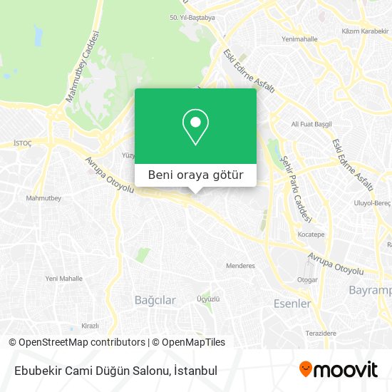 Ebubekir Cami Düğün Salonu harita