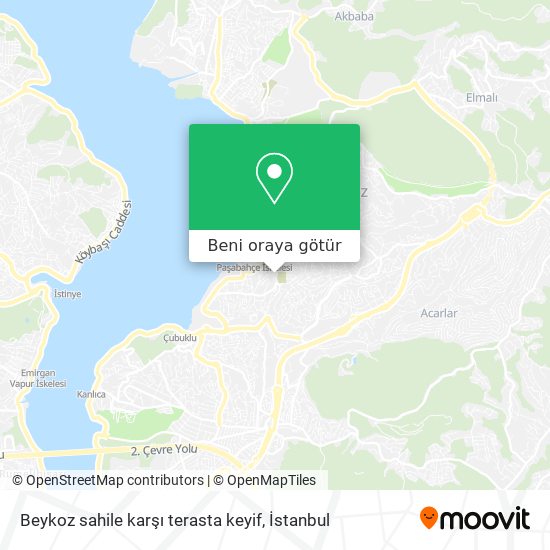 Beykoz sahile karşı terasta keyif harita