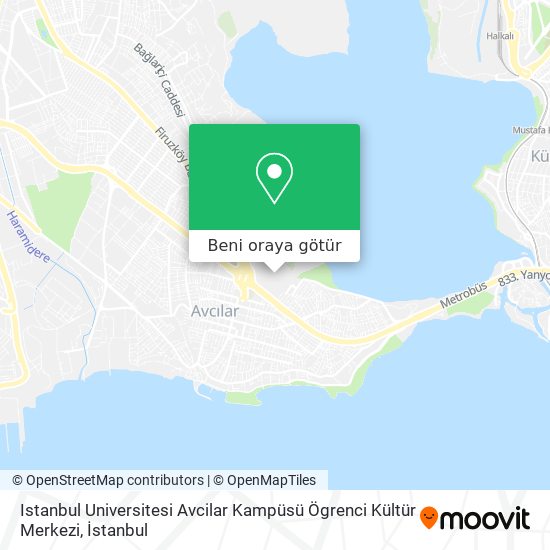 Istanbul Universitesi Avcilar Kampüsü Ögrenci Kültür Merkezi harita