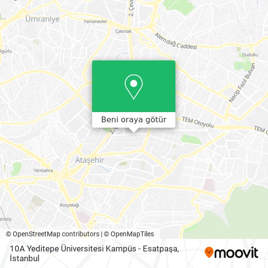 10A Yeditepe Üniversitesi Kampüs - Esatpaşa harita