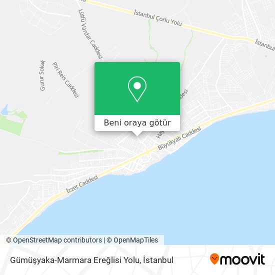 Gümüşyaka-Marmara Ereğlisi Yolu harita