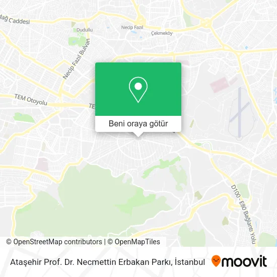 Ataşehir Prof. Dr. Necmettin Erbakan Parkı harita