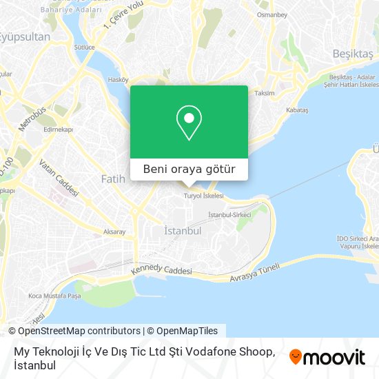 My Teknoloji İç Ve Dış Tic Ltd Şti Vodafone Shoop harita