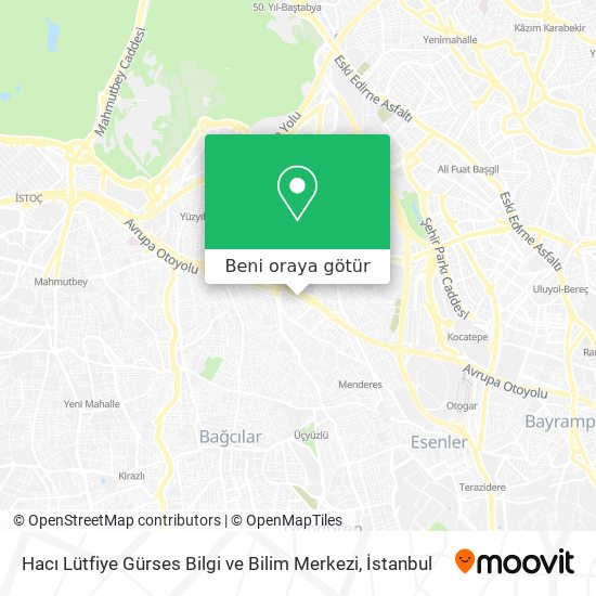 Hacı Lütfiye Gürses Bilgi ve Bilim Merkezi harita
