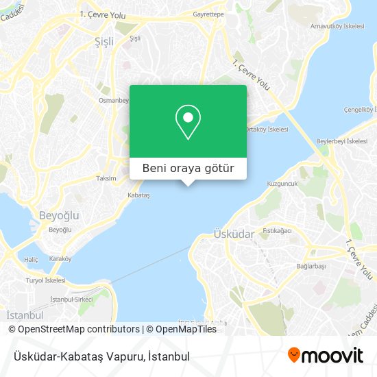 Üsküdar-Kabataş Vapuru harita