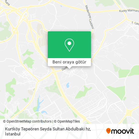 Kurtköy Tepeören Seyda Sultan Abdulbaki hz harita