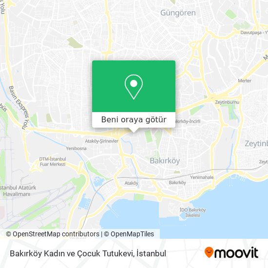 Bakırköy Kadın ve Çocuk Tutukevi harita
