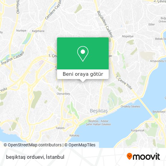 beşiktaş orduevi harita
