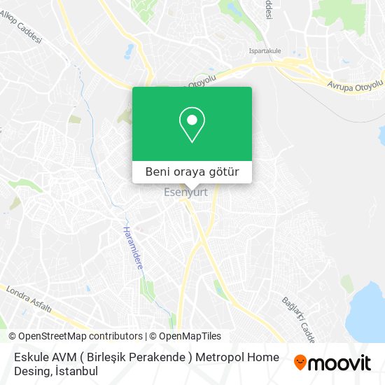 Eskule AVM ( Birleşik Perakende )  Metropol Home Desing harita