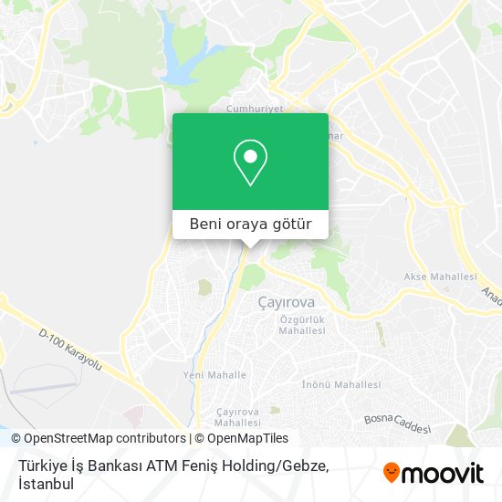 Türkiye İş Bankası ATM Feniş Holding / Gebze harita