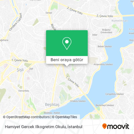 Hamiyet Gercek Ilkogretim Okulu harita