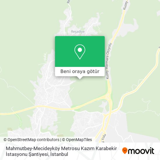 Mahmutbey-Mecideyköy Metrosu Kazım Karabekir İstasyonu Şantiyesi harita