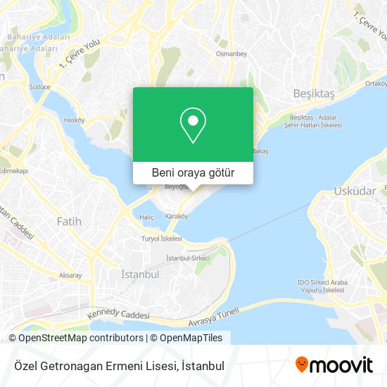 Özel Getronagan Ermeni Lisesi harita