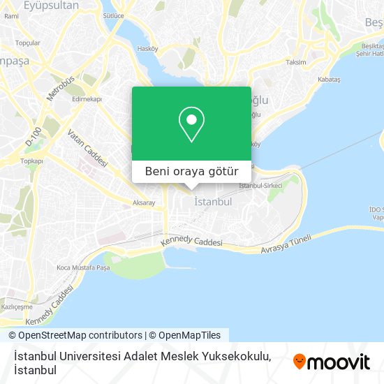 İstanbul Universitesi Adalet Meslek Yuksekokulu harita