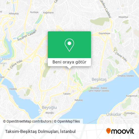 Taksim-Beşiktaş Dolmuşları harita