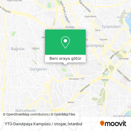 YTÜ-Davutpaşa Kampüsü / otogar harita