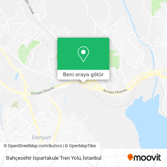 Bahçesehir Ispartakule Tren  Yolu harita