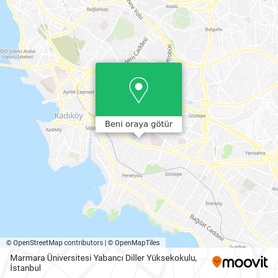 Marmara Üniversitesi Yabancı Diller Yüksekokulu harita