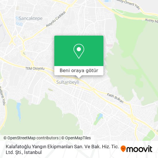 Kalafatoğlu Yangın Ekipmanları San. Ve Bak. Hiz. Tic. Ltd. Şti. harita