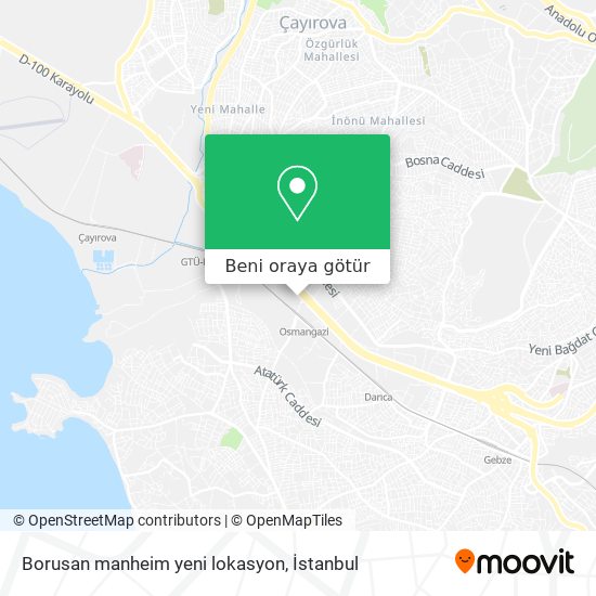 Borusan manheim yeni lokasyon harita