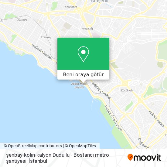 şenbay-kolin-kalyon Dudullu - Bostancı metro şantiyesi harita